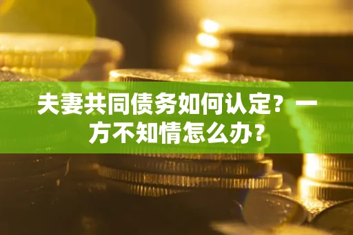 济南夫妻共同债务如何认定？一方不知情怎么办？